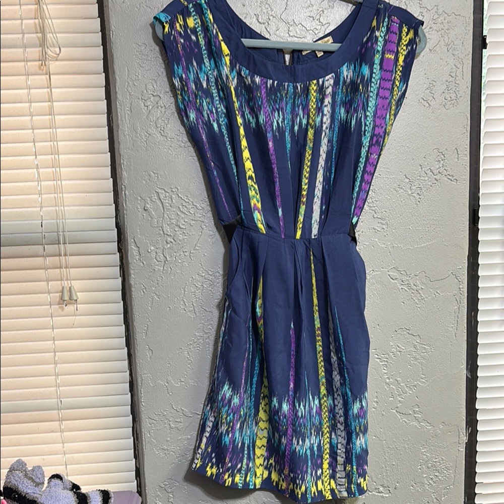 BeBop Blue and Purple Patterned Mini Dress